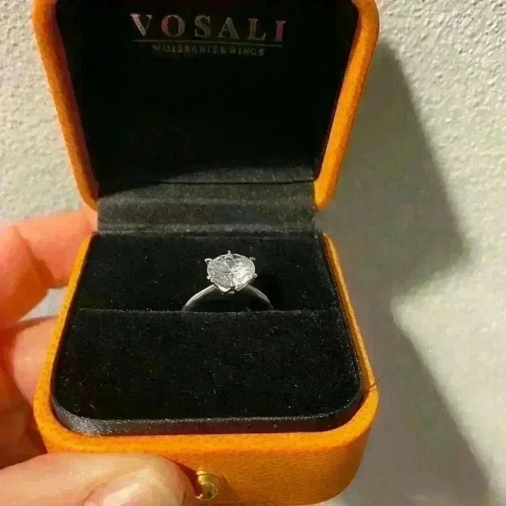 Eterna Moissanite Round Cut Solitaire Ring